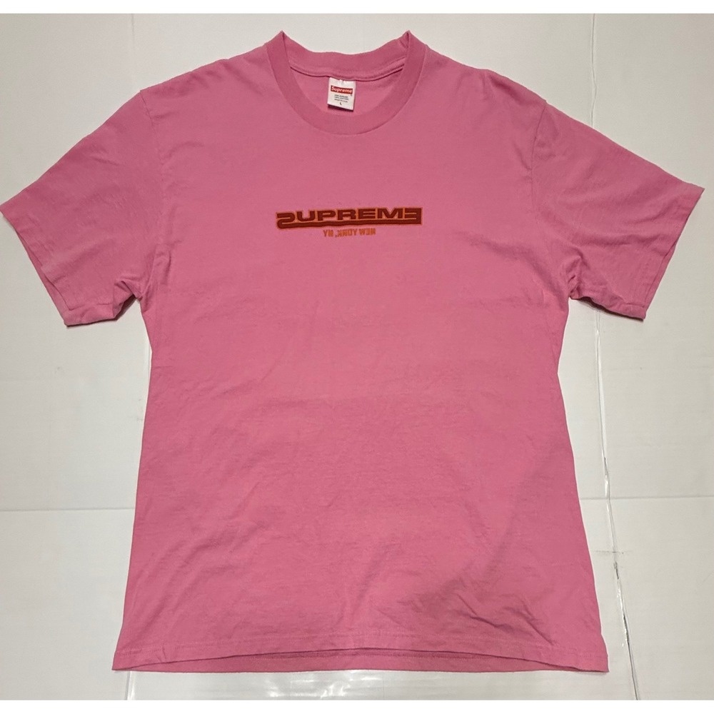 Supreme Connected Tee New York NY Graphic Mens Large Pink Short Sleeve Cotton